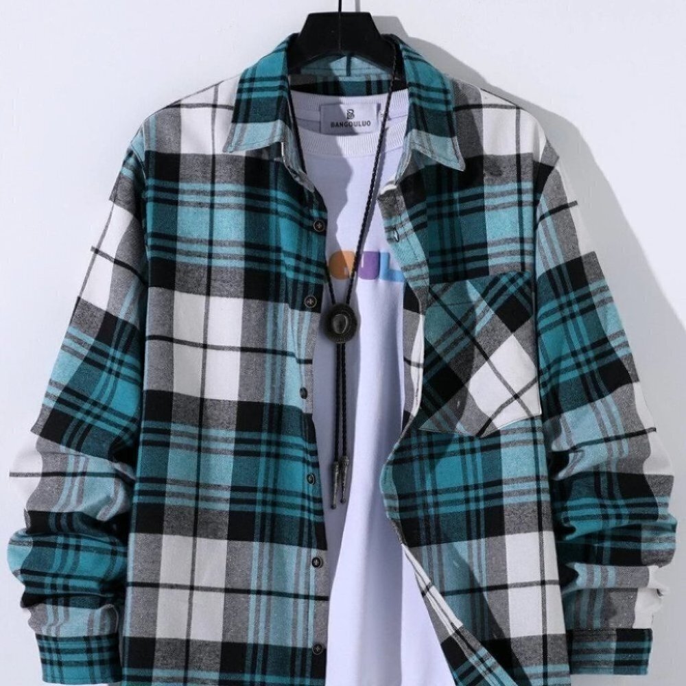 Casual Multicolored Men's Plaid Shirt